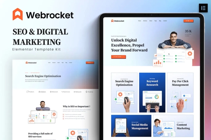 Webrocket – SEO & Digital Marketing Agency Elementor Template Kit 1.0.0