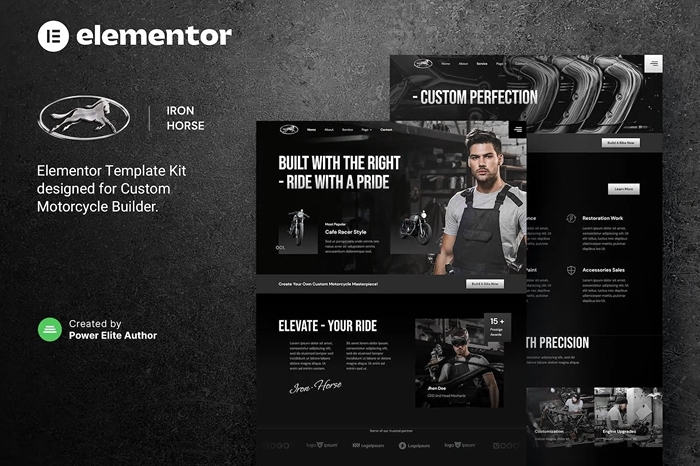 Iron Horse – Custom Motorcycle Builder Elementor Template Kit 1.0.0