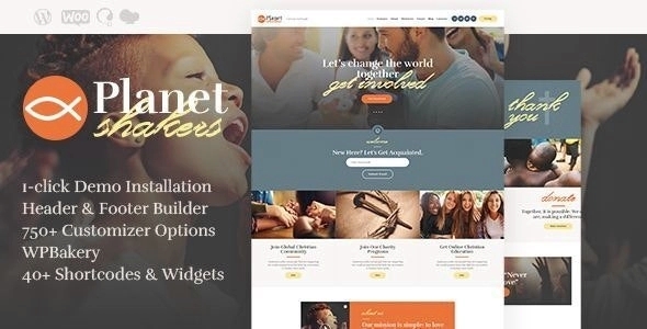 Planet Shakers – Church & Religion WP Theme 1.0.7
