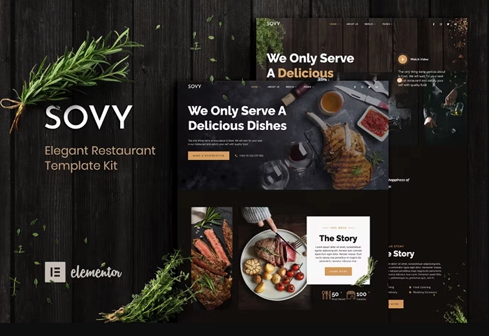 Sovy – Restaurant Elementor Template Kit 1.0.0