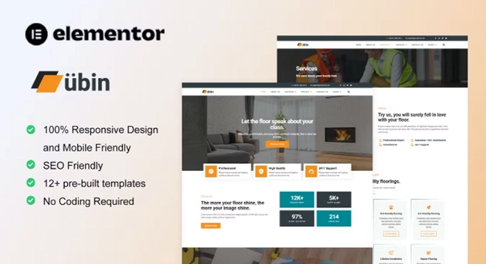 Ubin – Flooring Service Elementor Template Kit 1.0.0