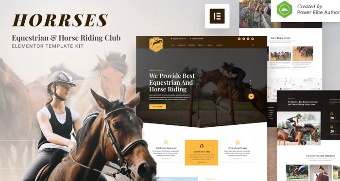 Horrses – Equestrian & Horse Riding Club Elementor Template Kit 1.0.0