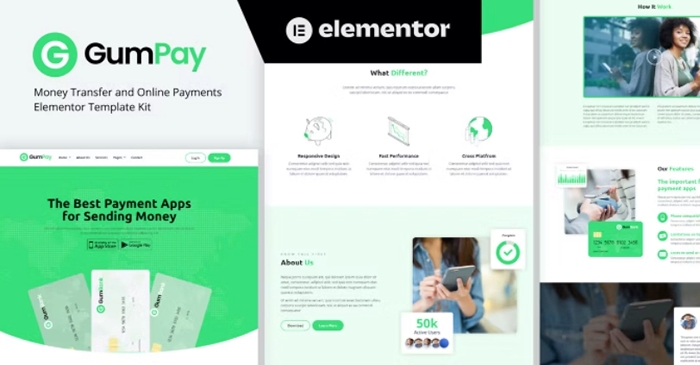 GumPay – Money Transfer & Online Payments Elementor Template Kit 1.0.0