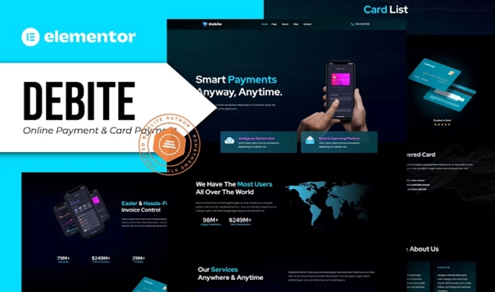 Debite – Card Payment & Online Payment Elementor Template Kit 1.0.0