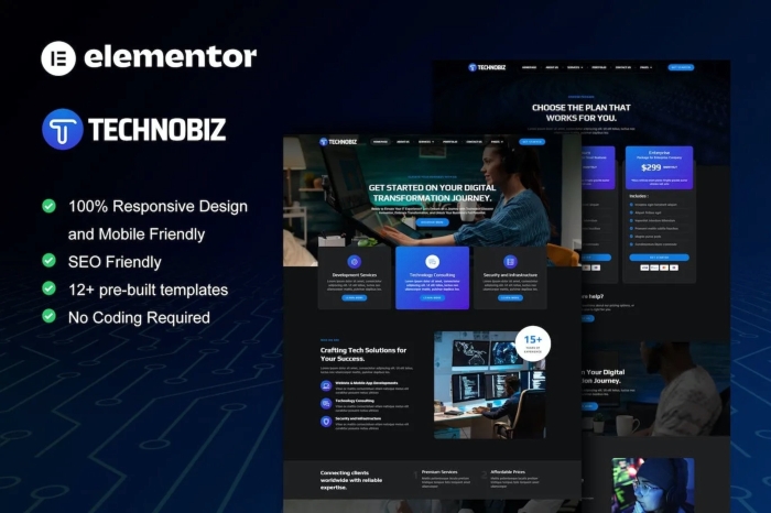 TechnoBiz – IT Solutions & Services Elementor Pro Template Kit 1.0.0