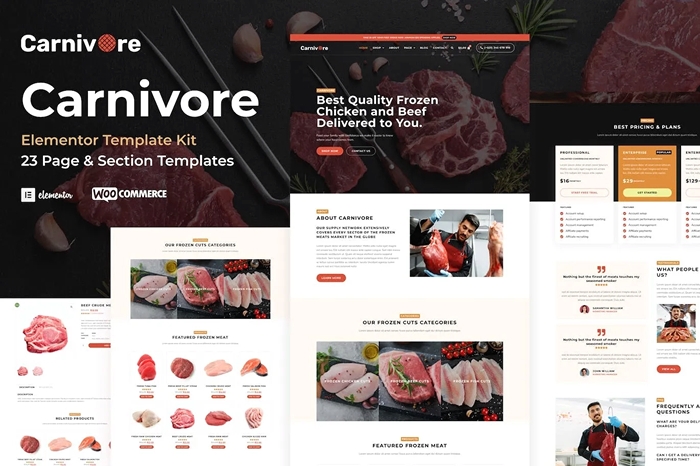Carnivore – Meat Shop & Butchery Elementor Pro Template Kit 1.0.0