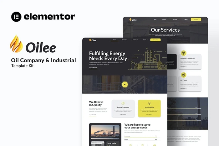 Oilee - Oil Company & Industrial Company Elementor Template Kit 1.0.0