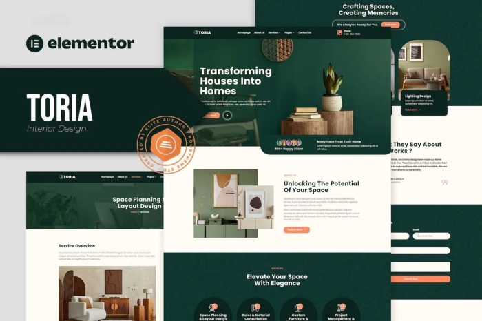 Toria – Interior Design Elementor Template Kit 1.0.0