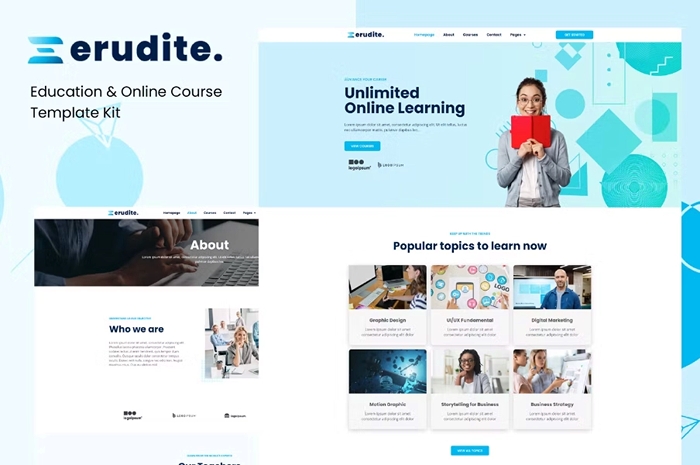 Erudite – Education & Online Course Elementor Template Kit 1.0.0