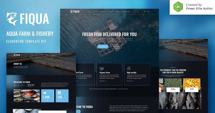 Fiqua – Aqua Farm & Fishery Services Elementor Template Kit 1.0.0