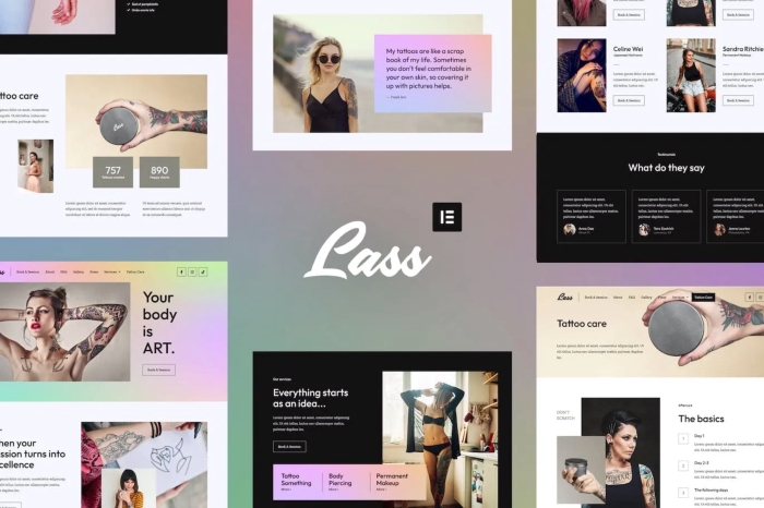 Lass - Tattoo Artist & Piercing Studio Elementor Template Kit 1.0.0