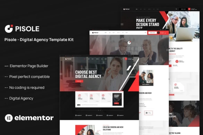 Pisole - Digital Agency Elementor Template Kit 1.0.0