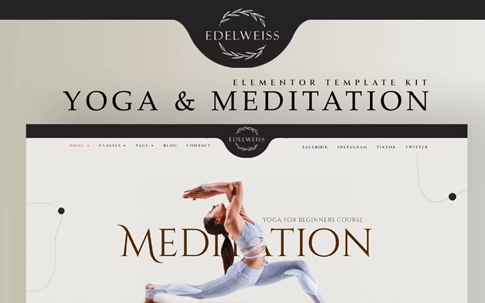 Edelweiss – Yoga & Meditation Elementor Template Kit 1.0.0