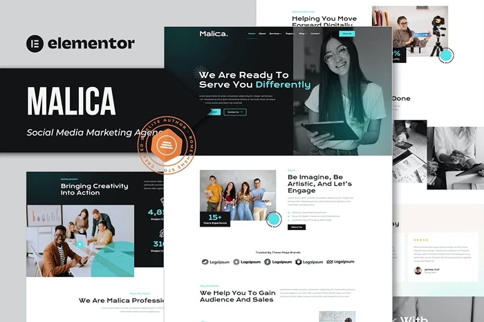 Malica – Social Media Marketing Agency Elementor Template Kit 1.0.0