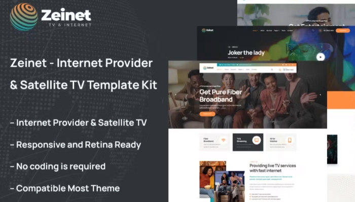 Zeinet – Internet Provider & Satellite TV Template Kit 1.0.0