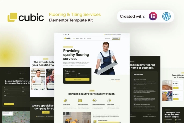 Cubic Flooring & Tiling Services Elementor Template Kit 1.0.0