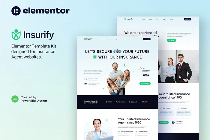 Insurify – Insurance Agent & Consulting Elementor Template Kit 1.0.0