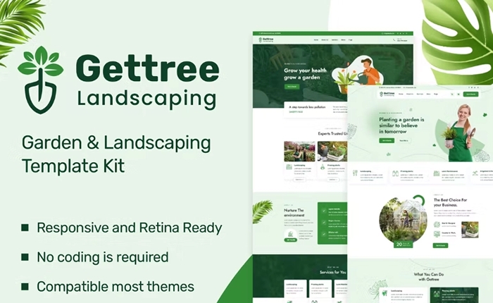 Gettree – Garden & Landscaping Elementor Template Kit 1.0.0