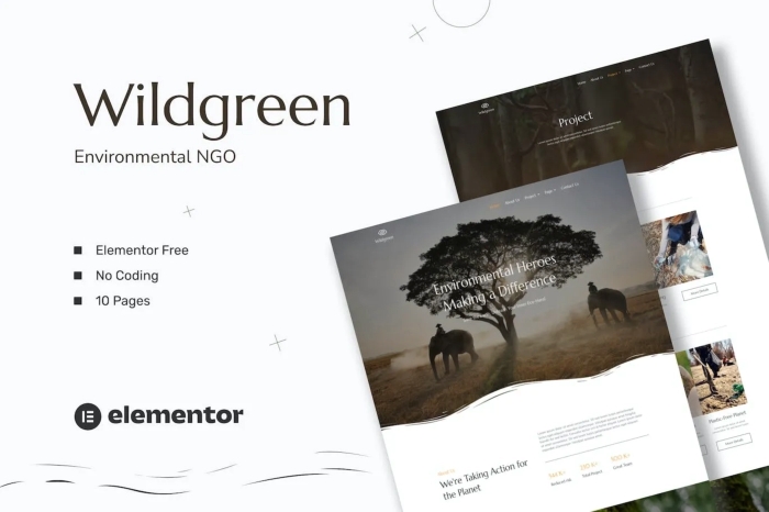 Wildgreen – Environmental NGO Elementor Template Kit 1.0.0