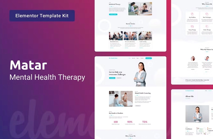 Matar β Mental Health Therapy Elementor Template Kit 1.0.0