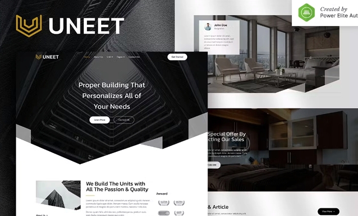 Uneet – Apartment & Single Property Real Estate Elementor Template Kit 1.0.0