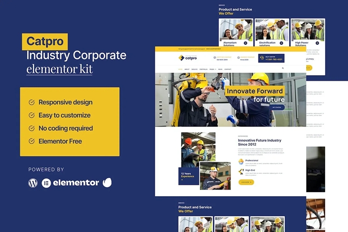 Catpro – Industry Corporate Elementor Template Kit 1.0.0