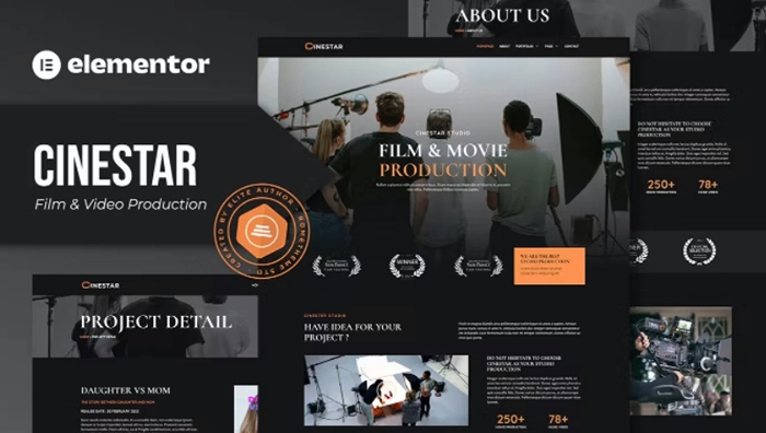 Cinestar – Film & Video Production Elementor Template Kit 1.0.0