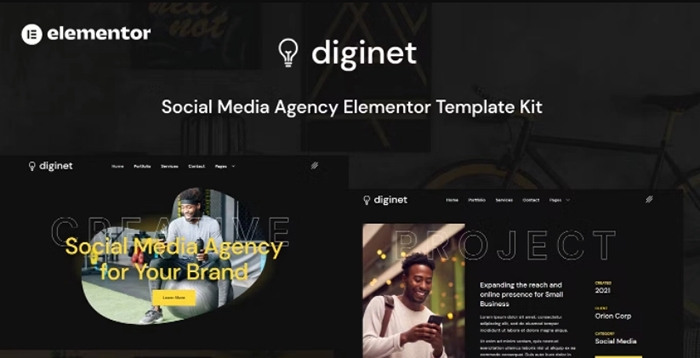 Diginet – Social Media Marketing Agency Elementor Template Kit 1.0.0