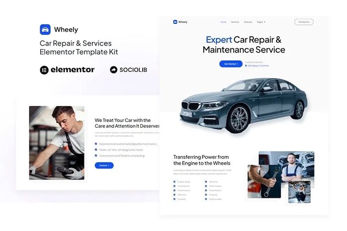 Wheely – Car Repair & Auto Services Elementor Template Kit 1.0.0