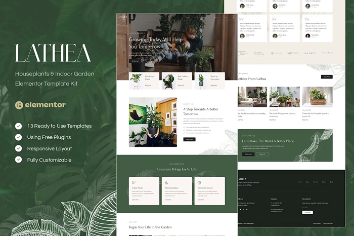 Lathea - Houseplants & Indoor Garden Elementor Template Kit 1.0.0