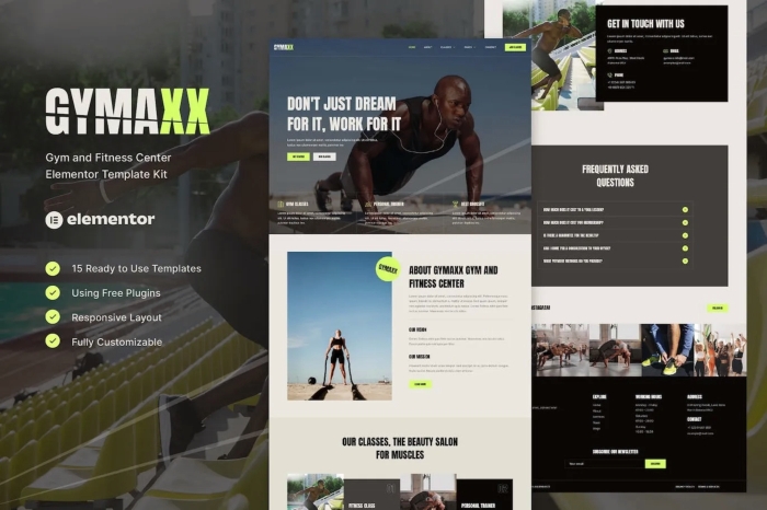 Gymaxx – Gym & Fitness Center Elementor Template Kit 1.0.0
