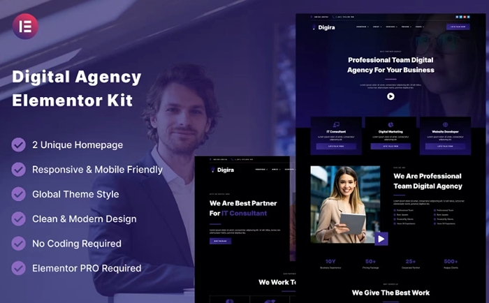 Digira – Digital Agency Services Elementor Template Kit 1.0.0