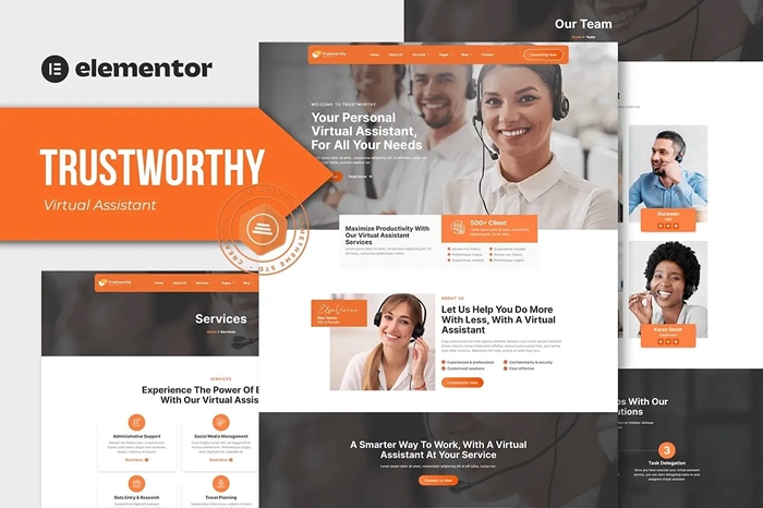 Trustworthy β Virtual Assistant Business Elementor Template Kit 1.0.0
