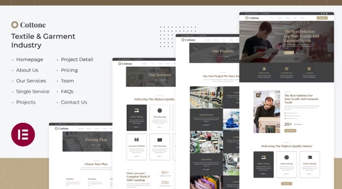 Cottone – Textile & Garment Industry Elementor Template Kit 1.0.0