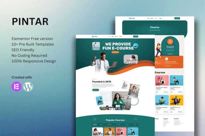 Pintar – Online Courses Elementor Template Kit 1.0.0