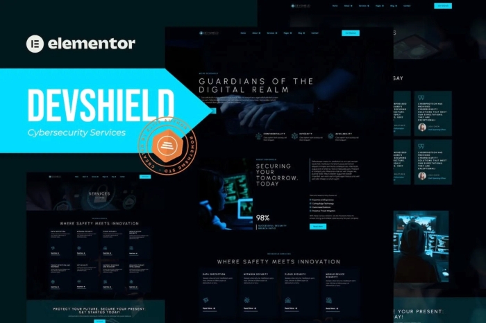 Devshield – Cybersecurity Services Elementor Pro Template Kit 1.0.0