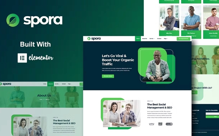 Spora – Digital Agency & Creative Elementor Template Kits 1.0.0