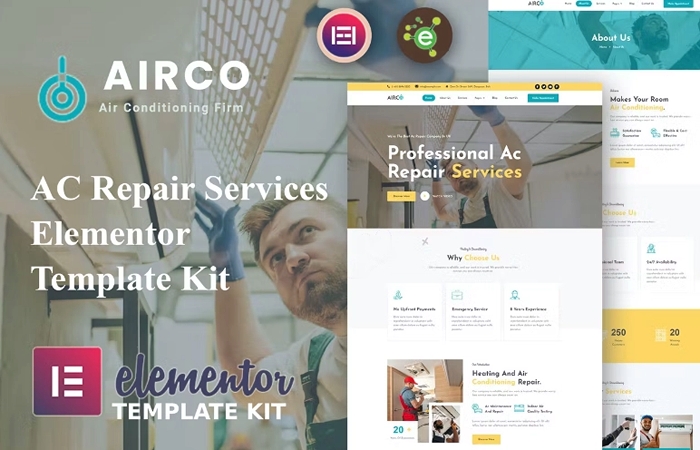 Airco – AC Repair Services Elementor Template Kit 1.0.0