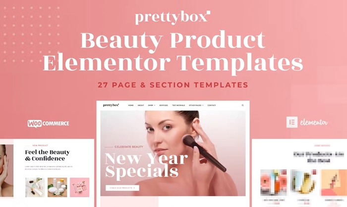 Prettybox – Cosmetic & Beauty Products Shop Elementor Template Kit 1.0.0