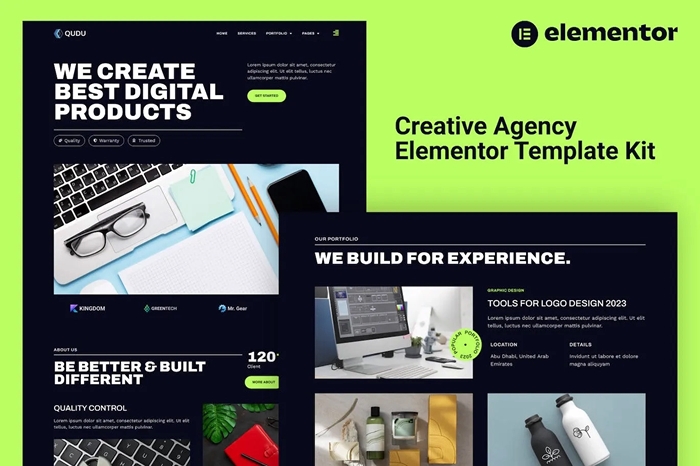 Qudu – Creative Agency Elementor Pro Template Kit 1.0.0