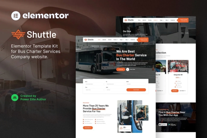 Shuttle – Bus Charter Service & Transport Company Elementor Template Kit 1.0.0