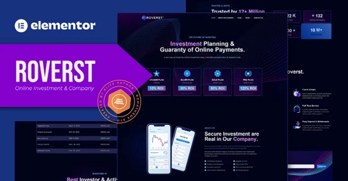 Roverst – Online Investment & Company Elementor Template Kit 1.0.0