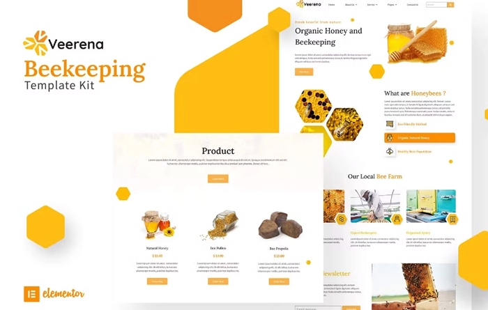 Veerena - Honey Bee Elementor Template Kit 1.0.0