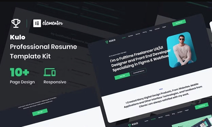 Kulo – Professional Resume Elementor Template Kit 1.0.0