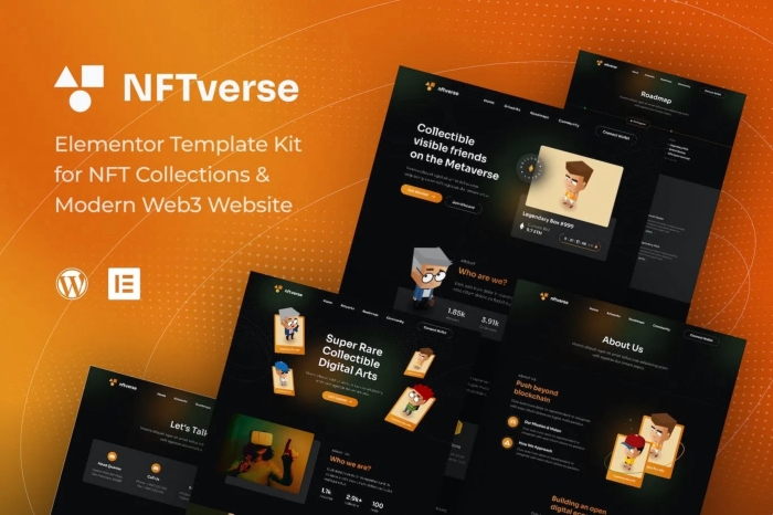 NFTverse – Futuristic NFT Portfolio Elementor Template Kit 1.0.0
