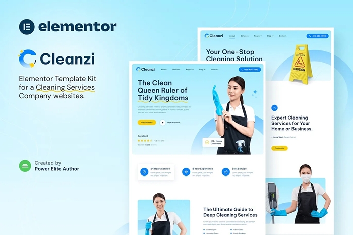 Cleanzi – Cleaning Services Elementor Template Kit 1.0.0