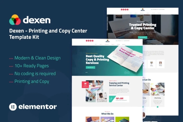 Dexen – Printing & Copy Center Elementor Template Kit 1.0.0