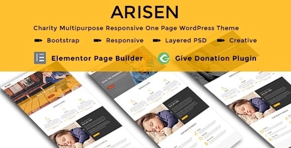 ARISEN – Charity Multipurpose Responsive One Page 1.0