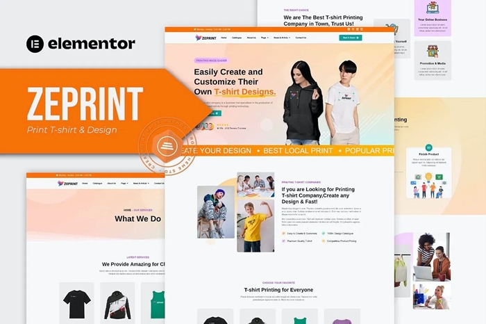 Zeprint – Print T-shirt & Design Elementor Pro Template Kit 1.0.0