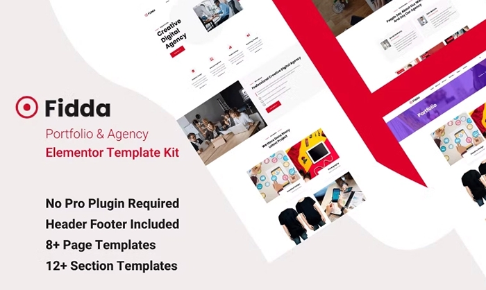 Fidda – Portfolio & Agency Elementor Template Kit 1.0.0